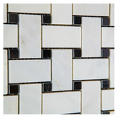 Calacatta Cressa (Asian Statuary) Basketweave with Black Marble honed HTC-1 sqft